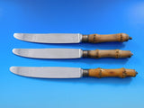 Tahiti by Buccellati Sterling Silver Dinner Knife Set of 3 Bamboo Vintage 9 7/8"