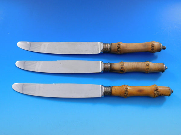 Tahiti by Buccellati Sterling Silver Dinner Knife Set of 3 Bamboo Vintage 9 7/8"