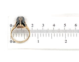 10k Yellow Gold Faceted Genuine Natural Black Onyx Ring with Diamond (#J7242)