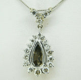 Platinum Pendant 1 Carat Fancy Gray Genuine Natural Diamond GIA Report (#J4654)
