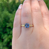 14k Gold 1.44 Carat Asscher Cut Ceylon Genuine Natural Sapphire Ring (#J6805)