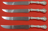 Chateau Rose by Alvin Sterling Silver Steak Knife Set Texas Sized Custom 4-piece