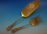 Earle by Frank Smith Sterling Silver Fish Set Bright-Cut 2pc Gold Washed
