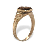 9k Rose Gold Genuine Natural Tiger's Eye Quartz Cameo Ring Size 6 (#J7059)