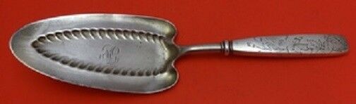 Lap Over Edge Acid Etched By Tiffany Sterling Pie Server w/ Flowers and Leaves