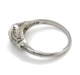 Art Deco 18k White Gold Filigree .16ct Genuine Natural Diamond Ring (#J6182)