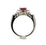 14k Gold Hot Pink Genuine Natural Tourmaline and Diamond Halo Ring (#J6364)