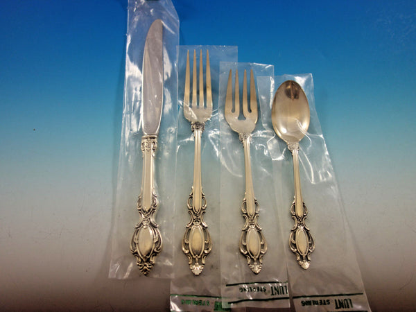 Lasting Grace by Lunt Sterling Silver Flatware Service for 12 Set 49 Pcs New