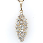 14k 1.85ct Total Weight Mine Cut Genuine Natural Diamond Pendant (#J5957)