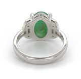 18k White Gold 4.17 Carat A Jadeite Jade and Diamond Ring w/ GIA Report (#J7014)