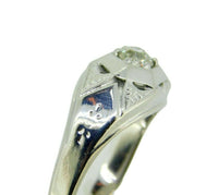 18k White Gold Art Deco 1/2ct Genuine Natural Diamond Men's Ring (#J4636)