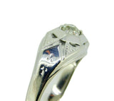 18k White Gold Art Deco 1/2ct Genuine Natural Diamond Men's Ring (#J4636)