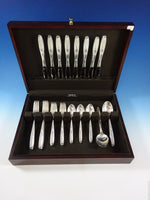 Rose Solitaire by Towle Sterling Silver Flatware Set For 8 Service 40 Pieces