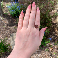 10k Rosey Yellow Gold Genuine Natural Carnelian Stone Warrior Cameo Ring #J7274