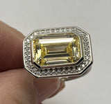 Anna Zuckerman Luxury CZ Lab Diamond Crystalline Ring Plat 925 Silver Sz 8 New