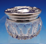 Sterling Silver and Glass Dresser Jar with Roses Gold Washed Interior (#9301)