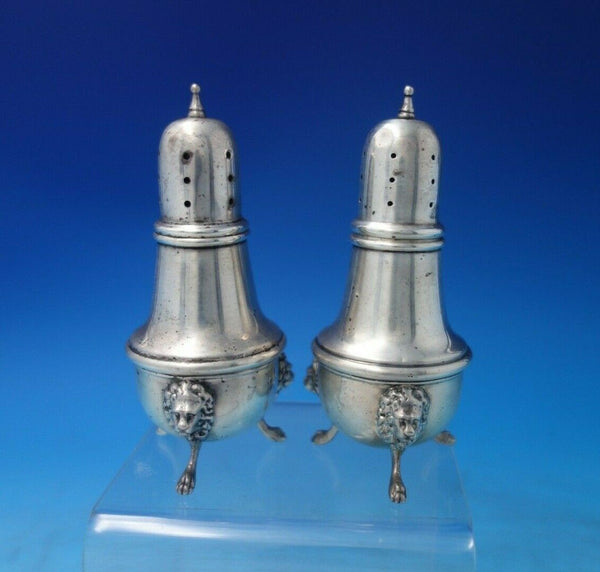 Lion by Poole Sterling Silver Salt and Pepper Shaker Set 2pc 4 1/2" (#6359)