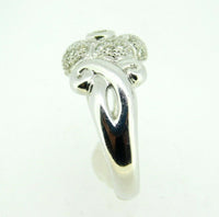 18k White Gold Genuine Natural Diamond Flower Ring 3/4ct (#J1778)