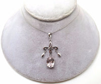 14k Gold 1.87ct Genuine Natural Morganite Chandelier Pendant (#J3760)