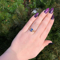 10k Rose Gold Victorian Sapphire and Seed Pearl Ring Size 8 Jewelry (#J6559)