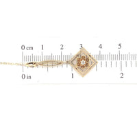 14k Yellow Gold Victorian Genuine Natural Diamond Lavaliere Pendant (#J6063)