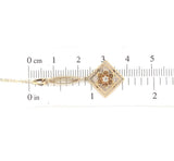 14k Yellow Gold Victorian Genuine Natural Diamond Lavaliere Pendant (#J6063)