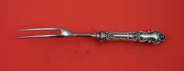 Meadow Rose by Wallace Sterling Silver Roast Carving Fork HH WS  11 1/4"