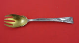 Lap Over Edge Acid Etched by Tiffany & Co Sterling Ice Cream Fork grass 5 3/4"