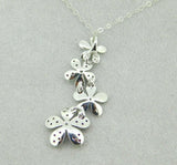 14k White Gold Genuine Natural Ruby and Diamond Flower Pendant (#J4325)