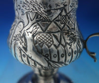 English Georgian Sterling Silver Creamer Repoussed Landscape Fox Birds (#5518)