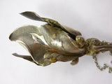 Sterling Art Nouveau Tussie Mussie Posey Posy Holder with Leaf Cup (#J1292)