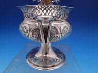 Austrian .813 Silver Sugar Bowl w/ 3-D Leaf and Flower 3 Level Finial (#8442)