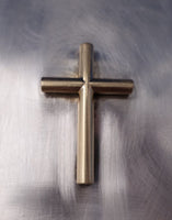 Allan Adler Sterling Silver Bible Cover Hinged Binding w/ 3-D Gilt Cross (#7382)