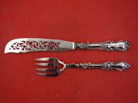 JG English Sterling Silver Fish Serving Set HH AS Brite-Cut Birmingham 1849