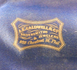 Coin Silver Fruit Set 2pc in Fitted Box Fruit Scoop and Sugar Sifter Gold Washed