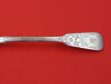 James Beebe English Georgian Sterling Silver Berry Spoon Leaf Bowl Chased 9"