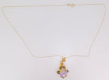 Vintage 18k Oval Genuine Natural Opal with 14k Chain (#J3908)