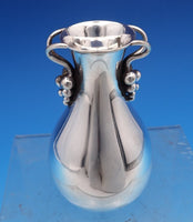 Grape by E. Dragsted Danish Sterling Silver Vase 3-D Grapes #176 4 1/4" (#8475)