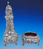 Rose by Stieff Sterling Silver Salt Dip and Pepper Shaker Set 2pc #12 (#2968)