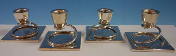 Taxco MV Mexican Mexico Sterling Silver Candlestick Set 4pc (#1970) Modernist