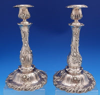 Chrysanthemum by Tiffany and Co Sterling Silver Candlesticks Pair 23 ozt (#8260)