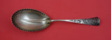 Chrysanthemum by Shiebler Sterling Silver Berry Spoon w/ pie crust bowl 9"