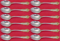 Golden Medici By Gorham Sterling Silver Teaspoon Set of 12 pcs 6"