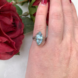 Art Deco 14k Filigree Ring with 2.15ct TW Genuine Natural Aquamarines (#J7203)