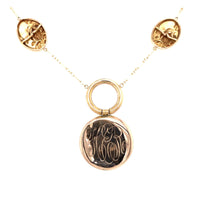 14k Yellow Gold Art Nouveau Style Iris Necklace (#J5540)