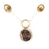 14k Yellow Gold Art Nouveau Style Iris Necklace (#J5540)