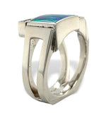 14k White Gold Custom Genuine Natural Opal Diamond Ring by Harry Roa (#J7309)