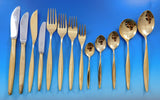 Kopenhagen Gold by Wmf 800 Silver Flatware Service 12 Dinner Set 178 pcs Modern