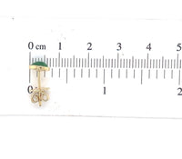 18k Yellow Gold A Grade Jadeite Jade Stud Earrings Bezel Set Jewelry (#J6684)