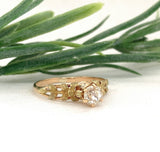 Victorian 14k Yellow Gold .60ct Genuine Natural Diamond Ring GIA Report (#J7498)
